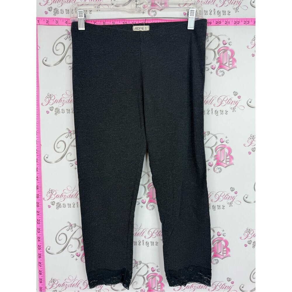 Ardene lace leggings tights capri Black Lace Trim grey Leggings